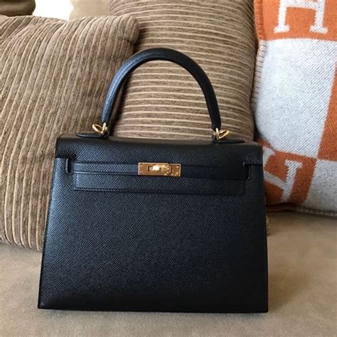 hermes kelly 25 black sellier|Hermes kelly 25cm sale.